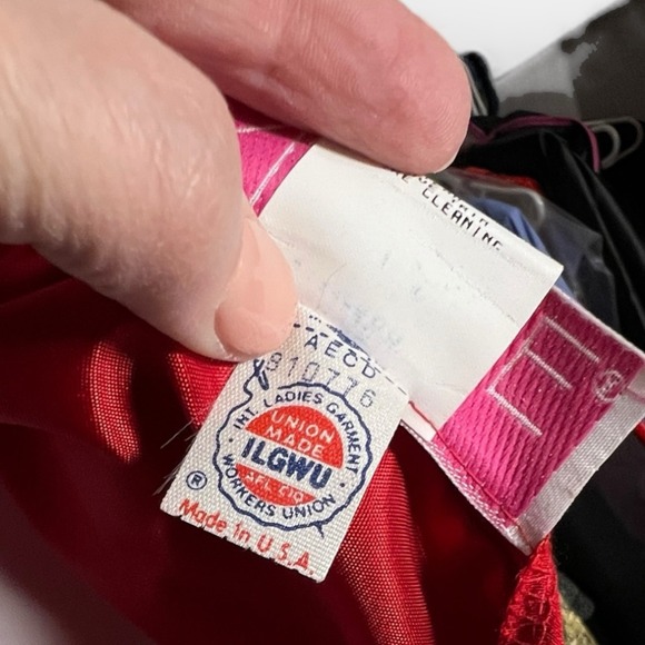 VTG Nadine Cherry Red Gown Dress Juniors Sz 7  Glam Gothic Mermaid Retro Bow - Picture 4 of 10